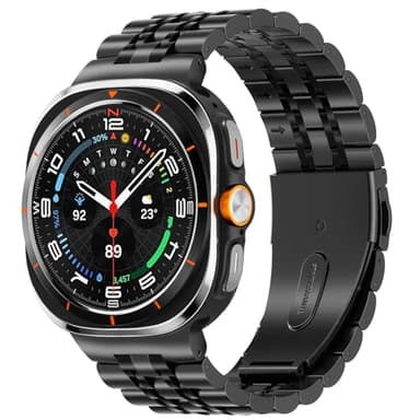 SUNDAREE Bracelet Compatible avec Samsung Galaxy Watch Ultra 2025/2024 47MM,No Gap Brilliant Homme Femme Acier Inoxydable Métal Montre Smartwatch Band pour Galaxy Watch Ultra LTE SM-L705,Noir