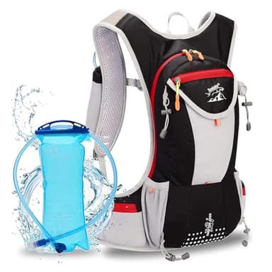 Sac à Dos d Hydratation, Sacoche à vélo avec vessie d'eau de 2 L, Ultralight Voyage Imperméable Randonnée Camping Cyclisme Outdoor Sac À Dos, Sangles d'épaule rembourrées Ajustables à la Taille