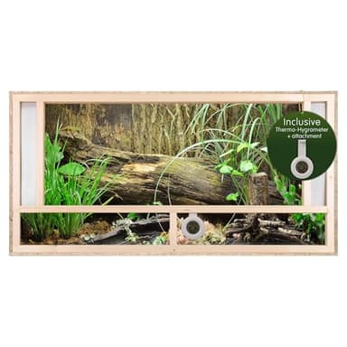 REPITERRA Terrarium Reptiles & Batraciens En Bois OSB, Facile à Monter avec Aération sur la Face Avant - 120x60x60cm