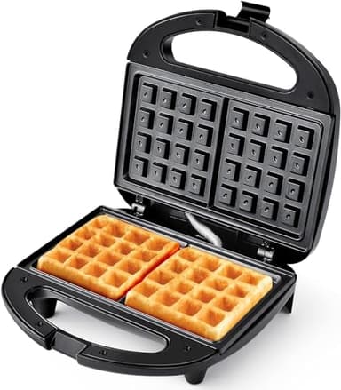 YASHE Appareil à gaufre, 750W Gaufrier Electrique, Machine a Gaufre pour 2 Gaufres, Plaques Antiadhésives, Température Automatique, Lumière De Cuisson