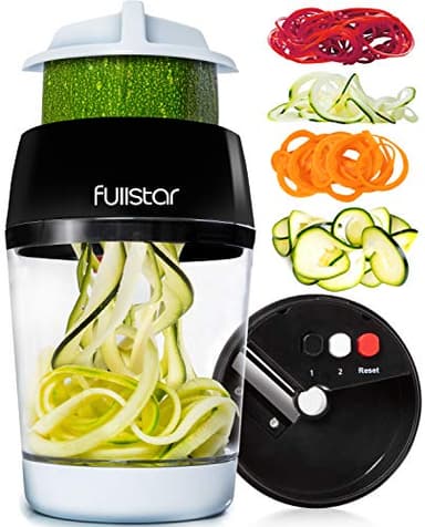 Spiraliseur de Légumes - Spaghettis de Légumes Spiralizer Manuel Multifonction - Coupe Légumes Spirale Trancheuse a Legume pour Tagliatelles de Courgette Carotte Concombre (4-en-1)