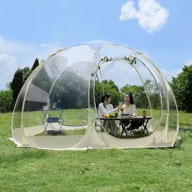 HTONVK Tente à Bulles Pop Up Tonnelle, 5 à 7 Personnes Igloo Dome Jardin Patio Auvent Abri, Grande Serre instantanée surdimensionnée de qualité supérieure Pod météo pour fête, Camping 300x300x205cm