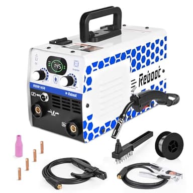 Reboot Poste a souder mig sans gaz 145A 230V 3 en 1 Soudeur Multifonctionnel avec MMA/Lift TIG Soudeur à fil continu IGBT Inverter Soudeur,modèle de mise à niveau RBM1450