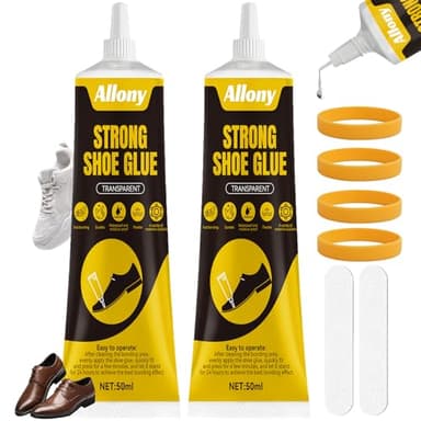 ALLONY Colle forte chaussure, 100ML Colle Chaussures Semelle Extra Forte, colle Semelle Chaussure, Transparent Imperméable, colles Chaussur pour Réparer Toutes Sortes