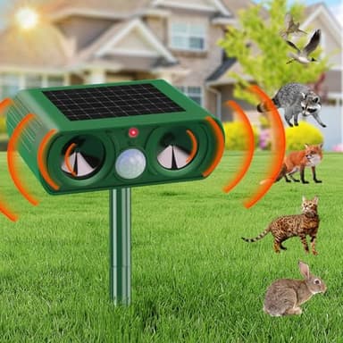 Repulsif Chat Exterieur Solaire, Répulsif Chat Ultrason, Repousse efficacement Les Chats, Les Oiseaux, Les Renards, Les ratons laveurs, Les Lapins et Les rongeurs.
