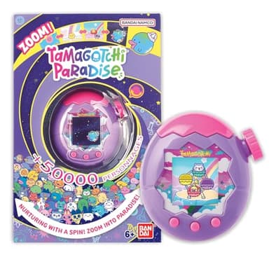 Bandai - Tamagotchi Paradise Ciel - Animal Virtuel à élever - Tamagotchi avec molette de Zoom - Jouet Interactif en français - Modèle Ciel Violet et Rose - Jouet Enfant 6 Ans et + - 43423