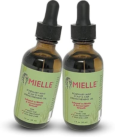Mielle Organics Lot de 2 Huiles de Croissance des Cheveux au Romarin et à la Menthe 56,7 g Infusées avec de la Biotine
