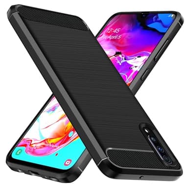 ivoler Coque Silicone pour Samsung Galaxy A70, [Protection Antichoc Militaire] Étui de Protection, Mince Souple TPU Anti-Rayures Dos Bumper Housse, Noir