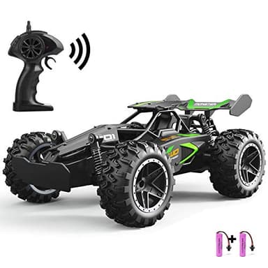 SZJJX RC Voiture Télécommande Jouets pour Enfants Voitures en Alliage 2WD 2.4 GHz Camion 15+KM/H Haute Vitesse Voiture de Course Buggy avec Deux Batteries Cadeau pour Filles et Garçons Vert
