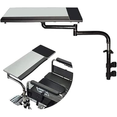 McbeAn Plateau pour Fauteuil Roulant, Support pour Ordinateur Portable, Support pour Clavier Et Souris, Matériaux ABS Légers Et Robustes, pour Soulever Une Chaise Pivotante, Une Chaise D'ordinateur