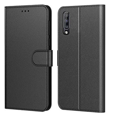 Tenphone Etui Coque pour Samsung Galaxy A70, Protection Housse en Cuir PU Portefeuille Livre,[Emplacements Cartes],[Fonction Support],[Languette Magnétique] pour (Galaxy A70 (6,70 Pouces), Noir)