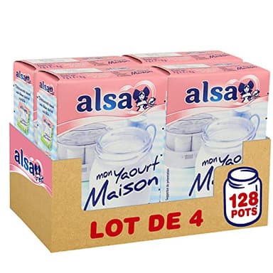 Alsa Préparation Mon Yaourt Maison 128 Pots (Lot de 4x32 Pots)