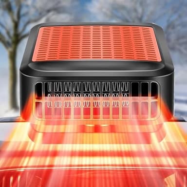 WEQNGIU Chauffage de Voiture, 12V 200W avec dégivreur et déshumidificateur, Chauffage de Voiture Portable avec Prise Allume-Cigare, Chauffage Rapide et Refroidissement 2 en 1