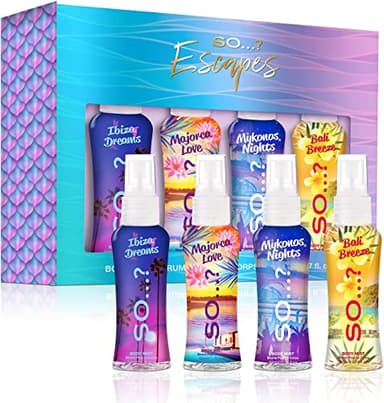 So…? Summer Escapes Coffret Cadeau Brume Corporelle Parfumée Pour Femme (4x50ml)