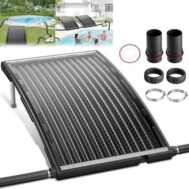 YRHome Chauffage solaire pour piscine, 110 x 65 cm, chauffage solaire incurvé, panneau solaire, chauffage de piscine, chauffage de piscine, eau chaude, douche de jardin, piscine