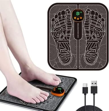Massage des Pieds, EMS Foot Massage Pad, Tapis électrique portatif de massage avec SME Technologie Physiothérapie et Design Ergonomique, réduction de la fatigue favorisant la circulation de sang