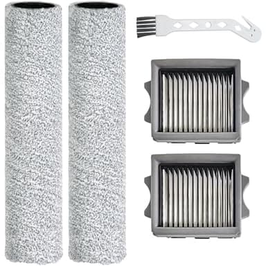 Ensemble d'accessoires pour aspirateur Tineco Floor One S9 Artist Steam/S7 Artist/S7 Stretch Steam/S7Stretch Ultra/i5/i6 Stretch/Stretch S6 Wet & Dry, 2 rouleaux de brosse, 2 filtres HEPA, 1 brosse de