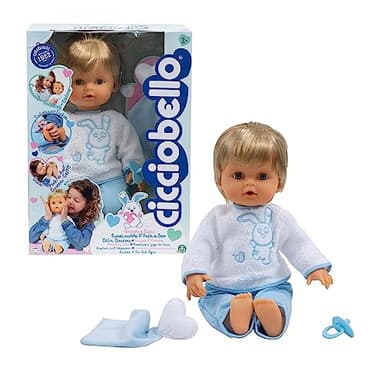 Cicciobello, Câlin Coucou, Poupon 42 cm, Corps Souple, des Câlins, des chatouilles et Joue à Coucou-Caché, 1 tétine et 1 Doudou, Jouet pour Enfants dès 2 Ans, CCB99