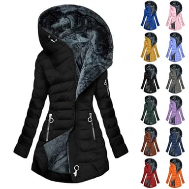 Générique Veste Blouson Femme Chaud mi Saison Grande Taille Manteau d'hiver pour Femmes Chic et Elegant éPaissir Parka Polaire Chaude en Peluche Manteaux Blousons avec Fermeture à Glissière Doudoune