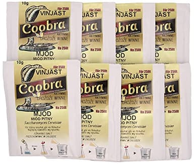 8x levure sèche d'hydromel - 10g / 25L | Levure d'hydromel | Hydromel | Levure de vin | Vin blanc de levure et vin rouge