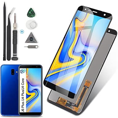 RongZy Écran Tactile LCD Compatible avec Samsung Galaxy J4 Core j410/ J6 Plus J610/J4 Plus 2018 J415 De Remplacement Touche Ecran avec D'Outils Complet De Réparation(Noir)