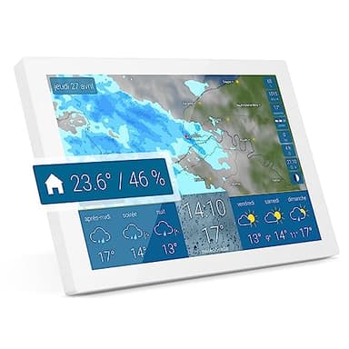 météo & radar home 3 - affichage radar météo LCD : nouvelle génération de la station météo WiFi avec capteur du climat ambiant, prévisions détaillées, données pollen, indice UV et alertes intempéries