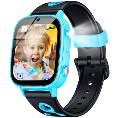 Montre Connectée Enfant Cadeaux Smartwatch: 1.8" Kid Watch HD Caméra et Lecteur Vidéo IP68 Étanche Montre Podometre non Connectée pour Filles Garçons avec Carte d'étude Histoires et 26 Jeux de Puzzle