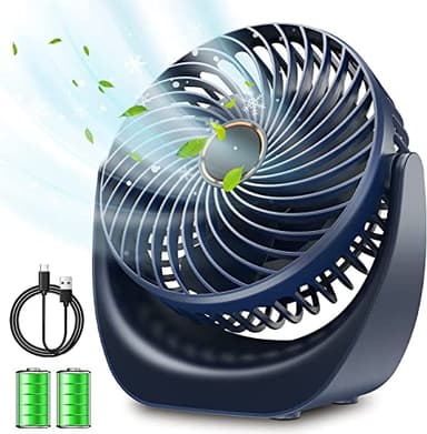 SHAVINGFUN Ventilateur bureau silencieux usb avec Rechargeable Batterie 4000mAh,5 Vitesse petit ventilateur table pour La Chambre,domair,cuisine mini ventilateur portable
