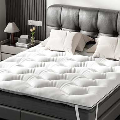 CEYIRO Surmatelas 140x190 cm, Épaisseur 4 cm, Confort Ergonomique, Moelleux, Housse Lavable en Machine (Surmatelas 140x190 cm)