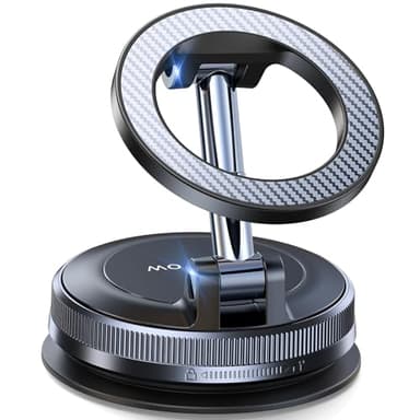 Coolpow Support Telephone Voiture Magsafe [Ventouse Sous Vide Puissante Magnétique] Porte Telephone Voiture Aimanté Pare-Brise/Tableau de Bord,360°Portable Accessoire Voiture pour iPhone 17/Smartphone