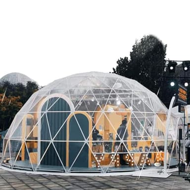 agreilduite Tente Igloo Dôme de Jardin, Igloo de Jardin Extérieur avec Couverture Transparente en PVC et Fenêtre, Tente à Bulles Coupe-Vent, Abri de Camping Dôme Étanche, pour Jardins, Patios