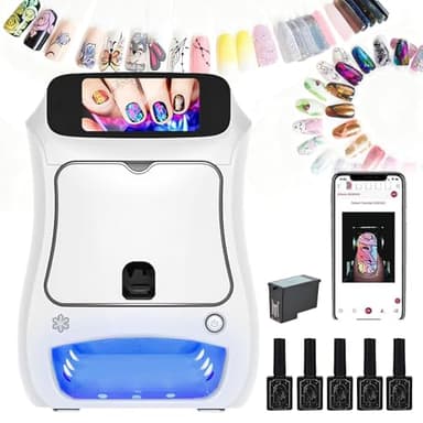 Imprimante à Ongles, Imprimante Ongles Nail Art, Compatible Wi-Fi/DIY/USB, Reconnaissance Automatique De La Forme Des Ongles, Impression Et Séchage En 30 Secondes