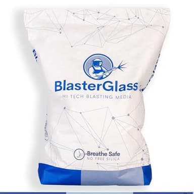 BLASTERGLASS Abrasif en Verre 20 KG - Abrasif Sablage Réutilisable pour Cabine de Sablage ou Aérogommeuse - Granulométrie 300 à 600 microns pour le Sablage sous Pression - Sac de 20 KG