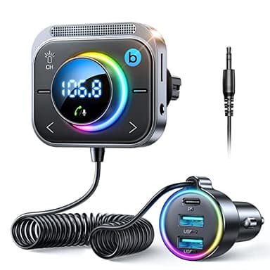 JOYROOM 96W Transmetteur FM Bluetooth Voiture,【60W PD & 18W QC*2】【Basse & HiFi】 Adaptateur Bluetooth5.4 Voiture, Kit Main Libre Allume Cigare Support Bluetooth & Aux & Carte TF