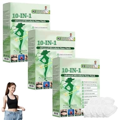 Moringa Patchs Minceurs 10 en 1, Patch Nano Microneedle Minceur, Patch Corporel Quotidien Ultra Fin et Invisible pour Homme et Femme (3 Boîtes)