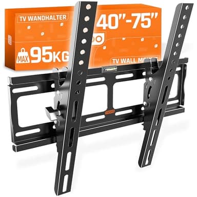 RICOO Support TV Mural Plat R09 inclinable Universel 32-65 Pouces (81-165cm) Fixation Murale télé incurvé LED LCD VESA 200 x 200-400 x 400