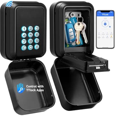 ENONEO Boîte à Cléfs Sécurisée Exterieur IP65 Étanche Boitier Clefs Murale Boite a Clef avec Code Rétroéclairé, TTLock Anti-vol Boite a Cle Connectée Bluetooth & Codes Multiples