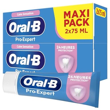 Oral-B Dentifrice Pour Les Dents Sensibles Pro-Expert Calm Sensation, Conçu Pour Protéger Les Gencives, Contre Taches En Surface, Brossage Pour Une Protection Professionnelle, Maxi Pack 2x75