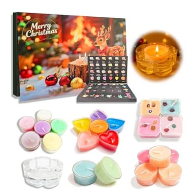 Calendrier de l'Avent Bougie, Calendrier de l'Avent 2025 Femme, Calendrier de l'Avent 24 Jours - Bougies de Noël pour Maman, Sœur, Fille ou Petite Amie