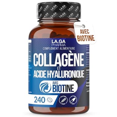 Collagene et Acide Hyaluronique avec Biotine. 240 comprimés à haute dose pour Cheveux, Peau, Ongles et Articulations. Collagene, Acide Hyaluronique, Coenzyme q10, Zinc et Vitamines C + E.