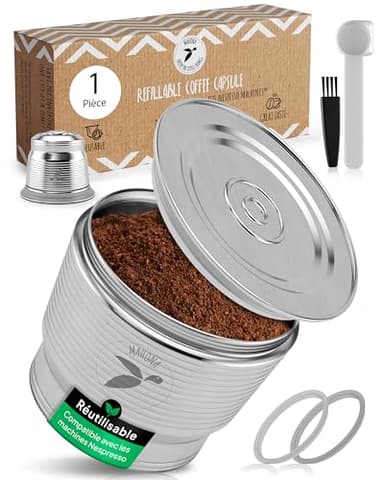 Capsule rechargeable et réutilisable compatible Nespresso (1 unité) dosette café à remplir en acier inox permanente metal zéro déchet - espresso