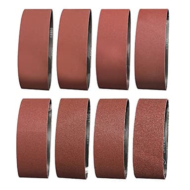 Sruhrak Bande Abrasive 75X533 mm- Grains 2 X 40/60/80/120/180/240/320/400 Bande de Ponceuse pour le Ponçage, le Polissage et le Dépoussiérage, Idéale pour le Bois (16 Pièces)