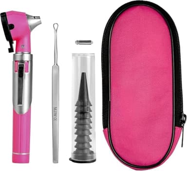 Mini Otoscope Rose à Fibre Optique, Outil Pour la Santé des Oreilles à Usage Domestique avec Lumière LED Supplémentaire Remplaçable