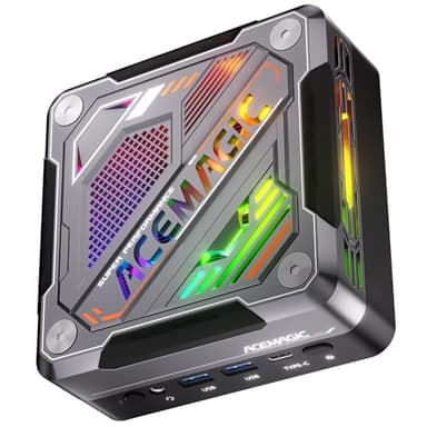 ACEMAGIC RGB AI Mini PC Gamer, AMD Ryzen 7 8845HS (jusqu'à 5,1 GHz), AMD Radeon 780M, 32 Go DDR5 512 Go NVME SSD Mini Ordinateur avec WiFi6 | 2,5G LAN | 8K