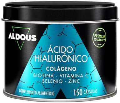 Collagène Hydrolysé + Acide Hyaluronique 220 mg - 150 gélules - 800 mg de Collagène par dose - Peau hydratée et articulations fortes - Vitamines pour les cheveux, la peau et les ongles