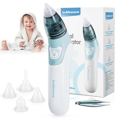 Mouche Bébé Electrique ,Aspirateur nasal bébé nettoyeur de nez électrique et dissolvant de cérumen avec 5 buses réutilisables pour nouveau-nés