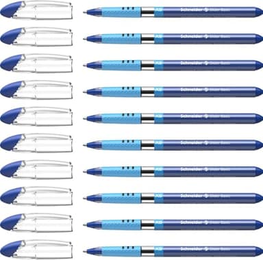 Schneider Slider Basic (Stylos à bille, pointe extra large (XB)) Lot de 10 Stylos, Encre bleue