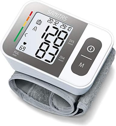 Sanitas SBC 15 Tensiomètre au poignet, mesure entièrement automatique de la pression artérielle et du pouls, fonction d'avertissement en cas de troubles du rythme cardiaque