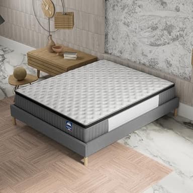 sensoreve- Matelas Elekctra 140x190cm-Hybride:Ressorts ensachés+Mousse Mémoire de Forme-Épaisseur 30cm-Soutien Tonique Parfait & indépendance de Couchage-Label SANITIZED(Anti bactérien/acarien)