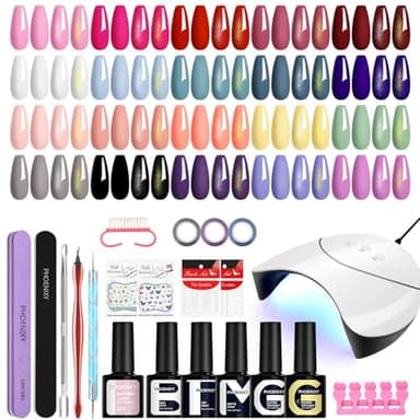 Phoenixy Kit Vernis Semi Permanent 20 Couleurs Vernis Semi Permanent avec Lampe UV Base et Top Coat Kit Semi Permanent Complet Outils de Manucure Cadeaux pour Femmes